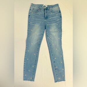 Judy Blue • High Rise 11/30 Stretch Denim Skinny Embroidered Stars Patriotic USA